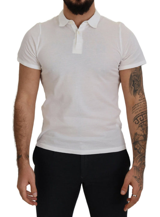 FRADI Elegant hvid bomulds polo T-shirt