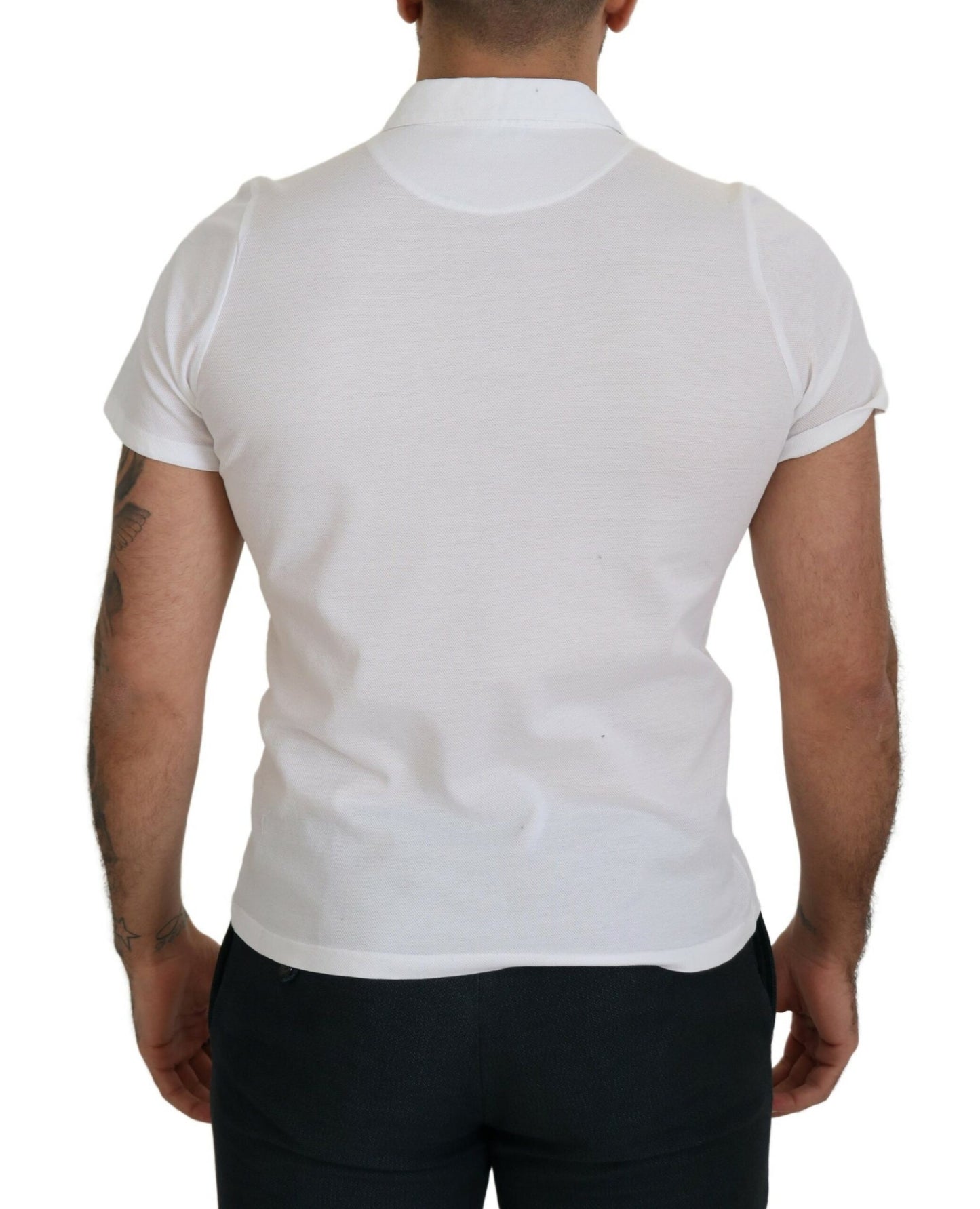 FRADI Elegant hvid bomulds polo T-shirt