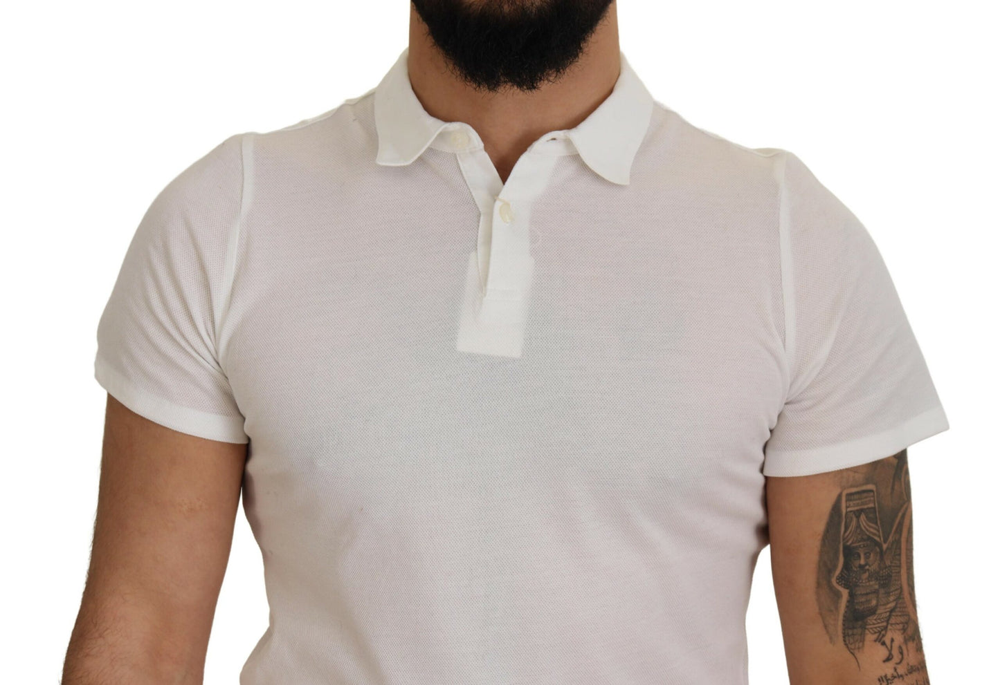 FRADI Elegant hvid bomulds polo T-shirt