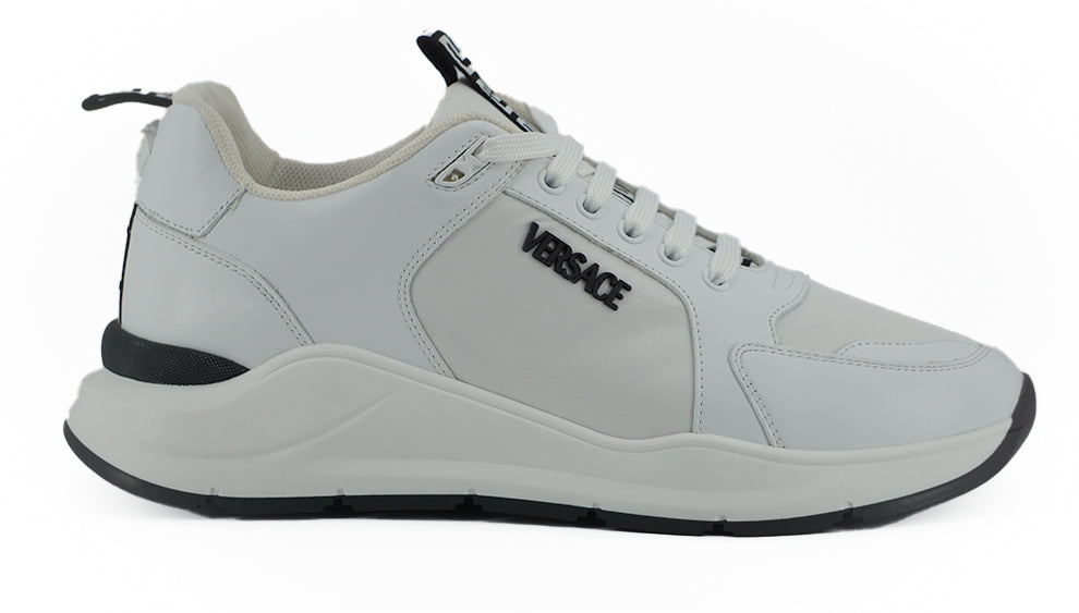 Versace slanke sneakers i hvid kalveskind