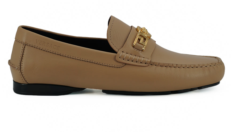 Versace Exquisite Medusa Gold-Tone Læder Loafers