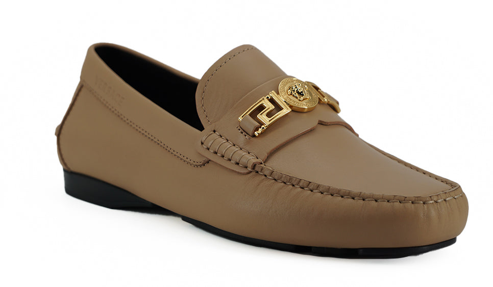 Versace Exquisite Medusa Gold-Tone Læder Loafers