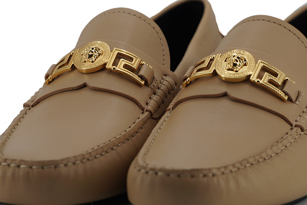 Versace Exquisite Medusa Gold-Tone Læder Loafers