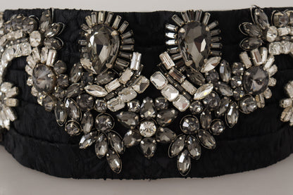 Dolce &amp; Gabbana Elegant Silkebælte med Rhinsten