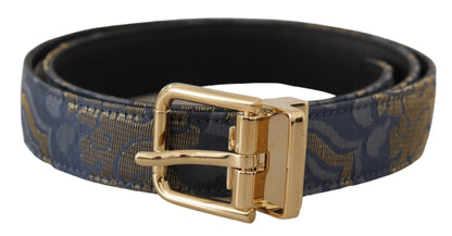 Dolce &amp; Gabbana Elegant Marineblåt Læderbælte