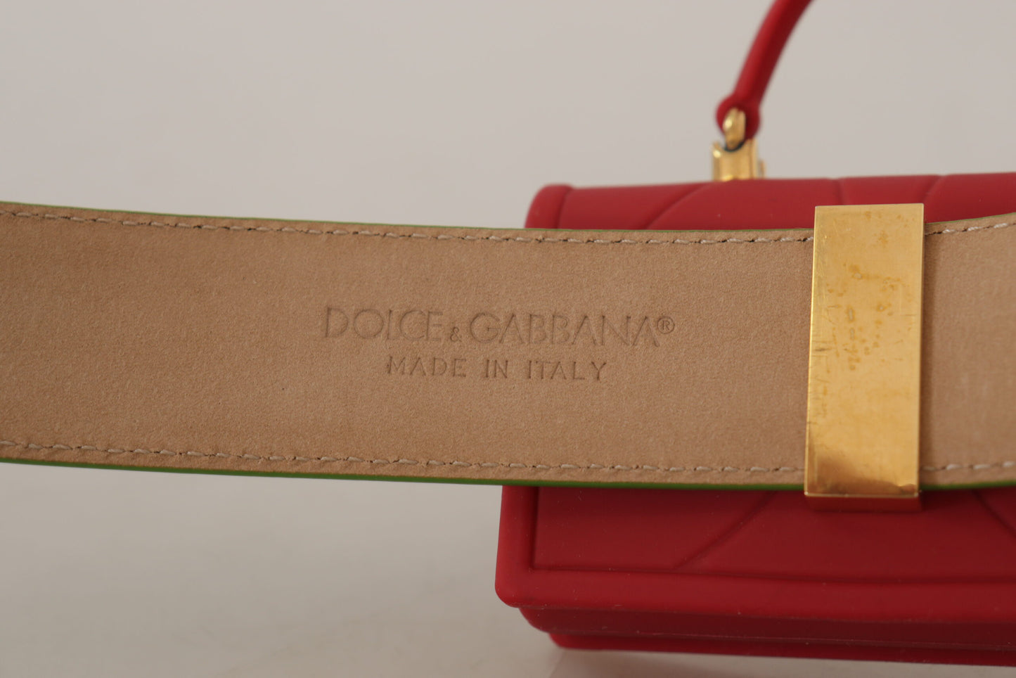 Dolce &amp; Gabbana Elegant læderbælte med minitasketilbehør