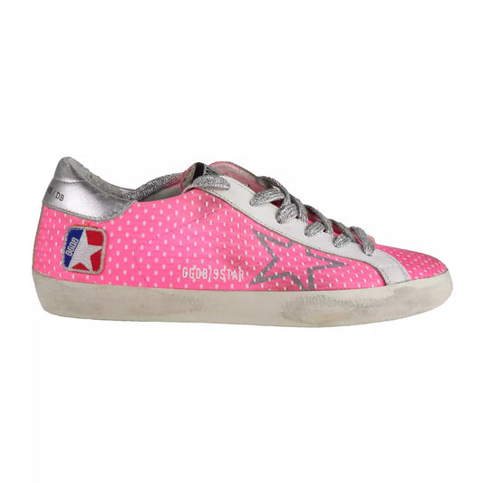 Golden Goose Pink Mesh læder sneakers med glitter accenter