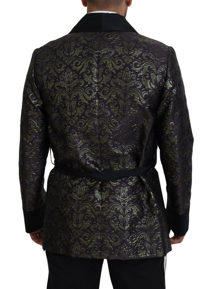 Dolce &amp; Gabbana Guld Jacquard Morgenkåbe Jakke