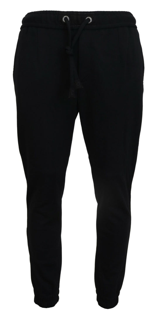 Dolce &amp; Gabbana Sleek Sorte Joggingbukser i Uldblanding