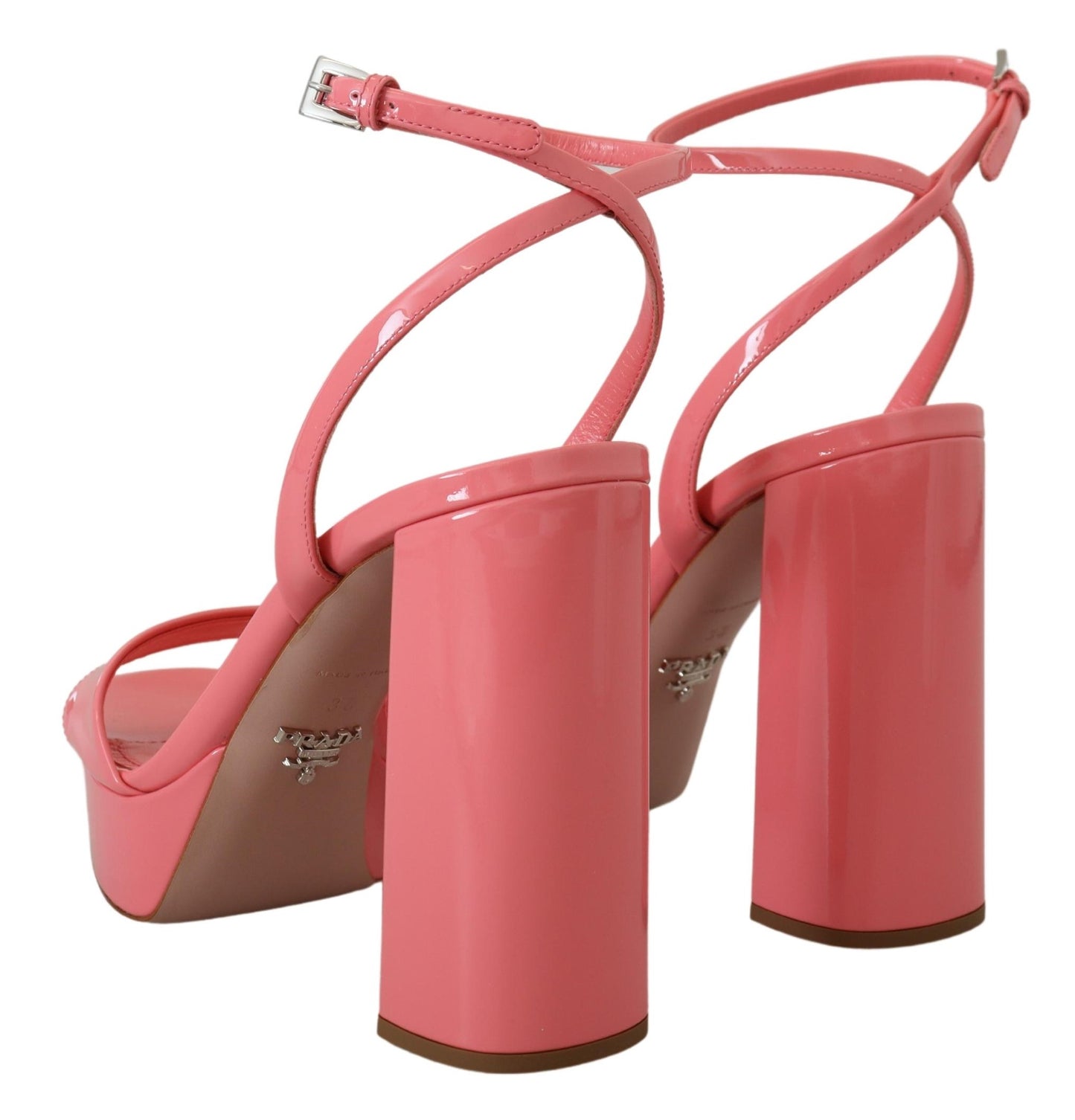 Prada Chic Pink Patent Læder Platform Sandaler