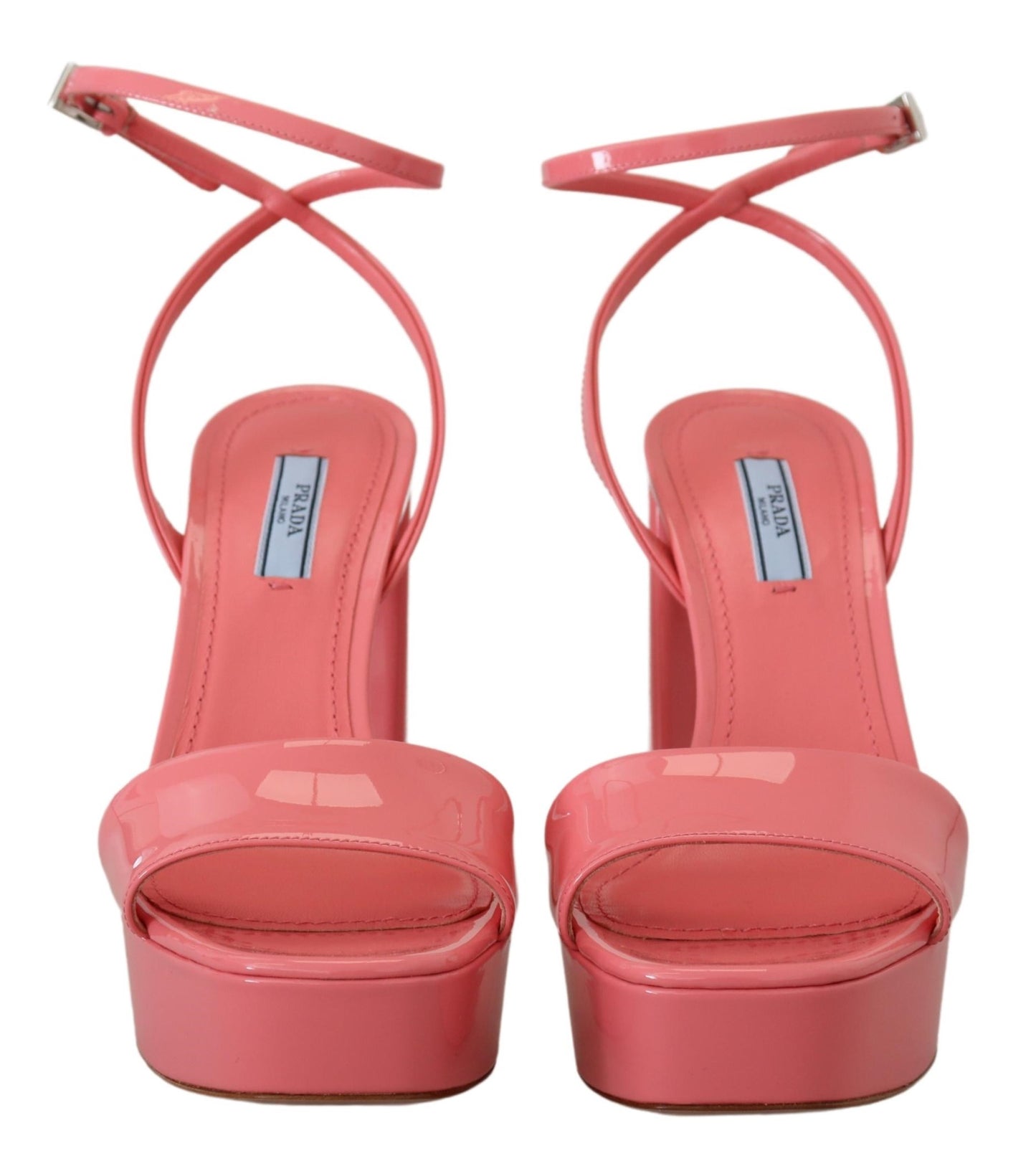 Prada Chic Pink Patent Læder Platform Sandaler