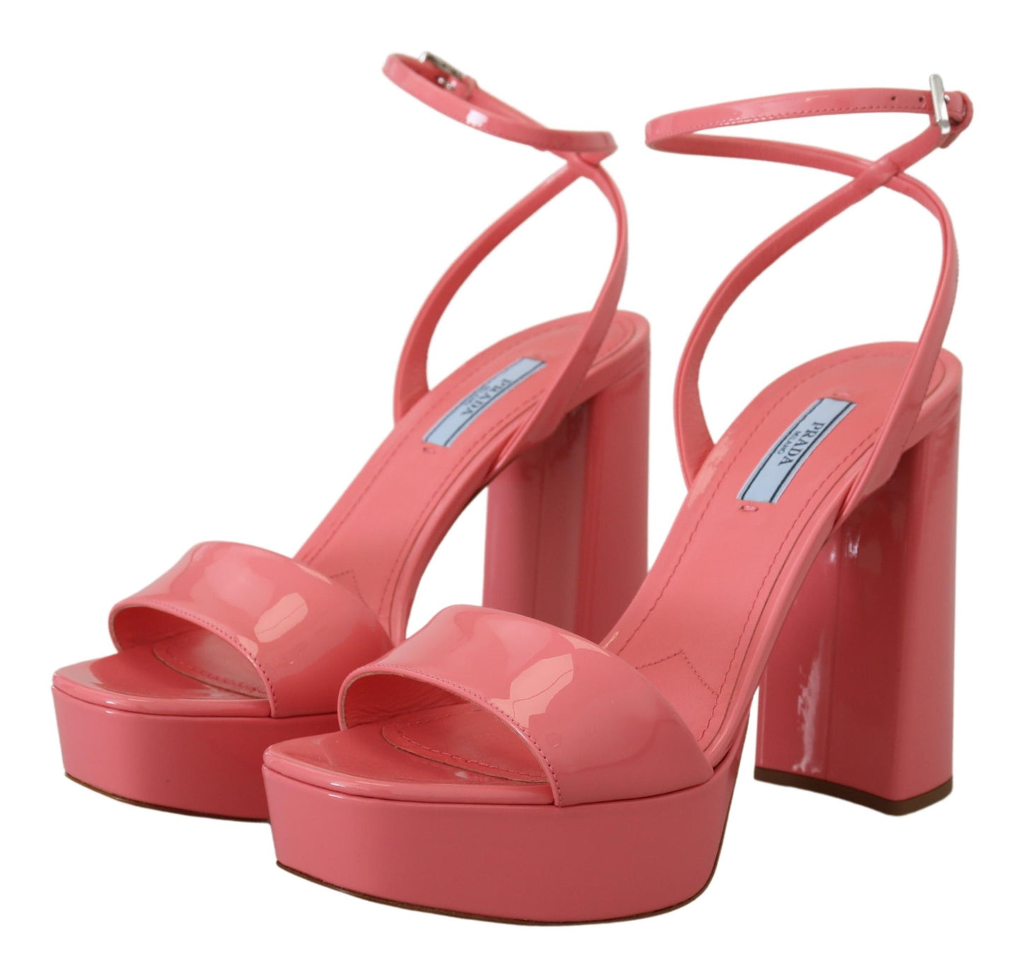 Prada Chic Pink Patent Læder Platform Sandaler