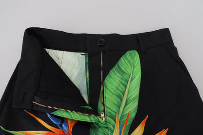 Dolce &amp; Gabbana højtaljede hotpantsshorts i sort bladprint