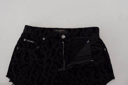 Dolce &amp; Gabbana Elegante Højtaljede Denim Hotpants Shorts