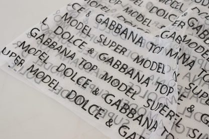 Dolce &amp; Gabbana Elegant Hvid Mini Nederdel med Logoprint