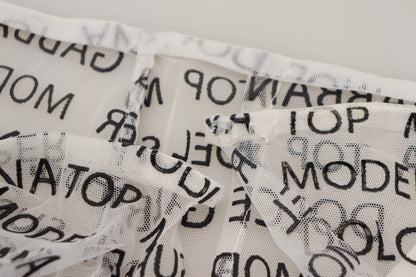 Dolce &amp; Gabbana Elegant Hvid Mini Nederdel med Logoprint