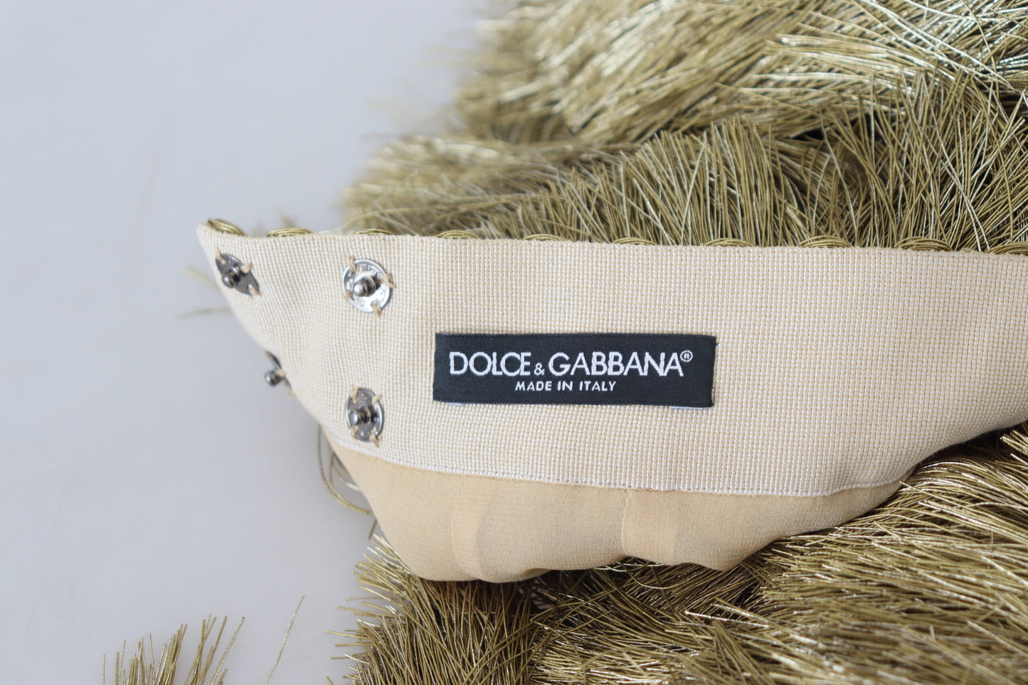 Dolce &amp; Gabbana Gylden Højtaljet Midi-nederdel