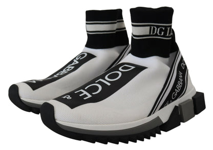 Dolce &amp; Gabbana Chic Sorte og Hvide Sorrento Slip-On Sneakers