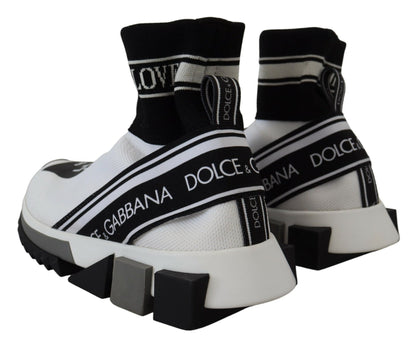 Dolce &amp; Gabbana Chic Sorte og Hvide Sorrento Slip-On Sneakers