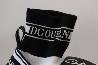 Dolce &amp; Gabbana Chic Sorte og Hvide Sorrento Slip-On Sneakers