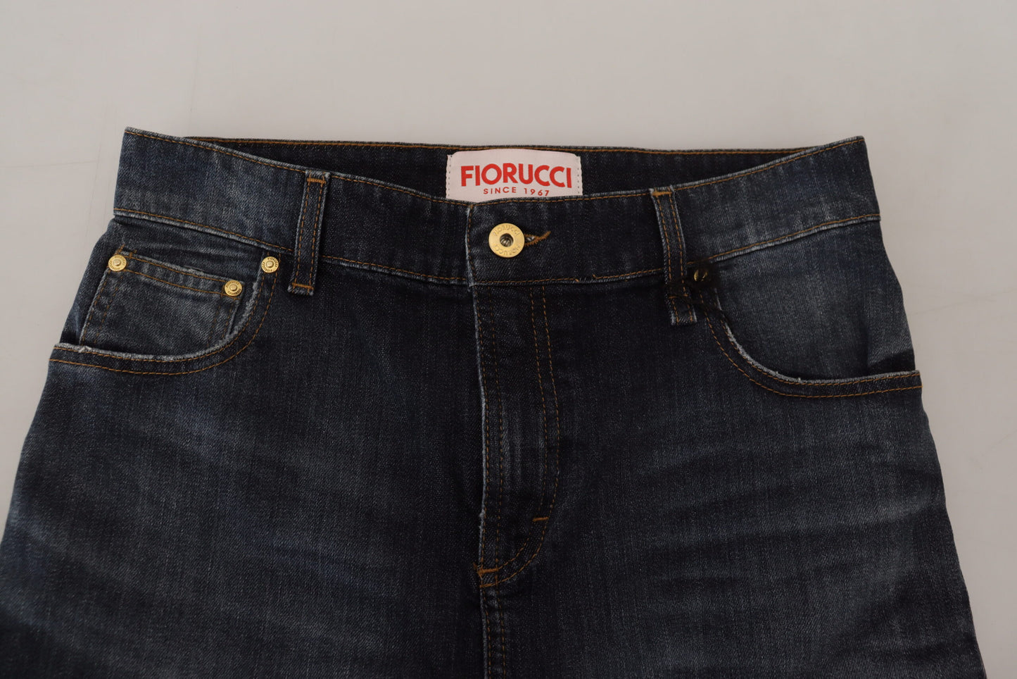 Fiorucci Chic Mid Waist mørkeblå denimnederdel