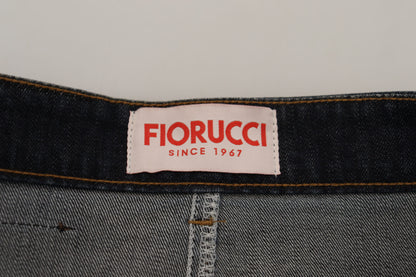 Fiorucci Chic Mid Waist Dark Blue Denim Skirt