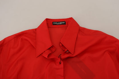 Dolce &amp; Gabbana Elegant Silkepolotop med Langærmet Krave