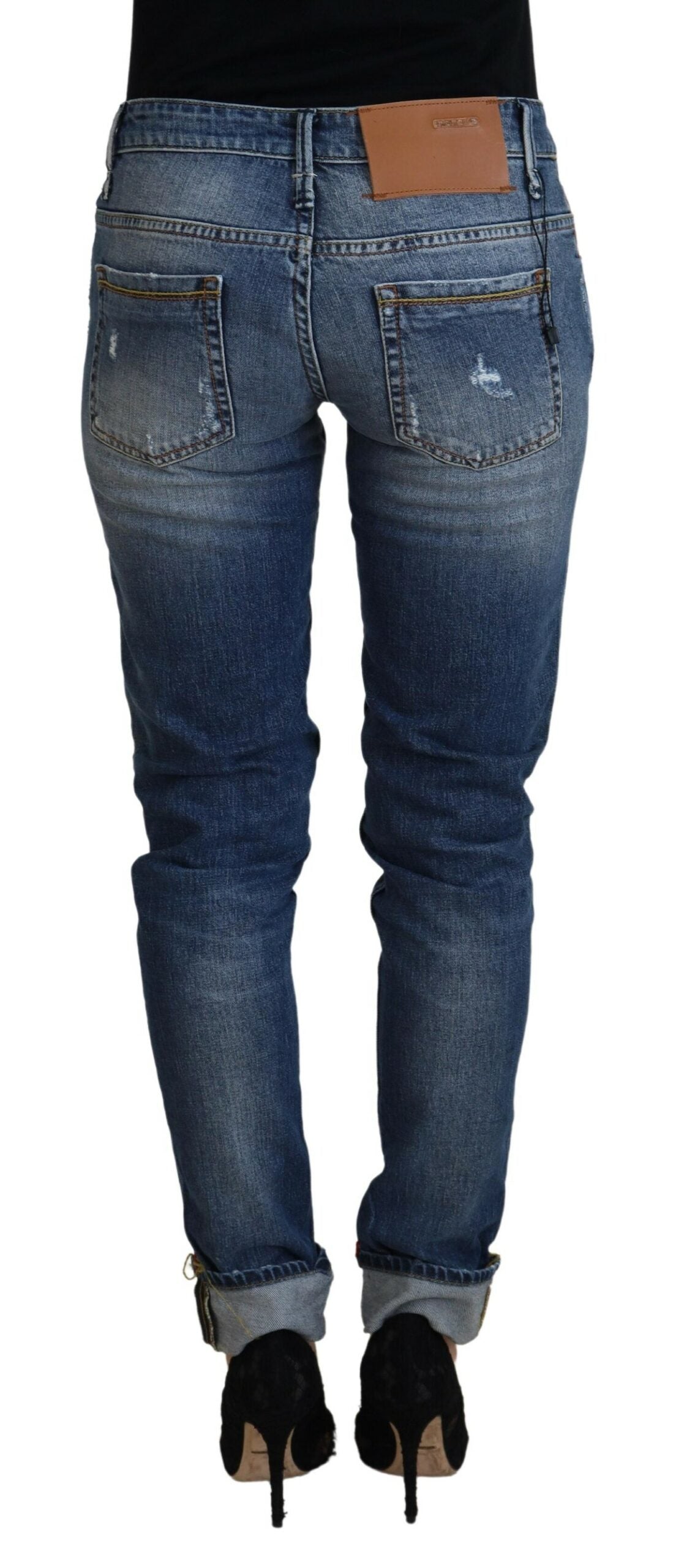 Acht slanke skinny lavtaljede denim jeans