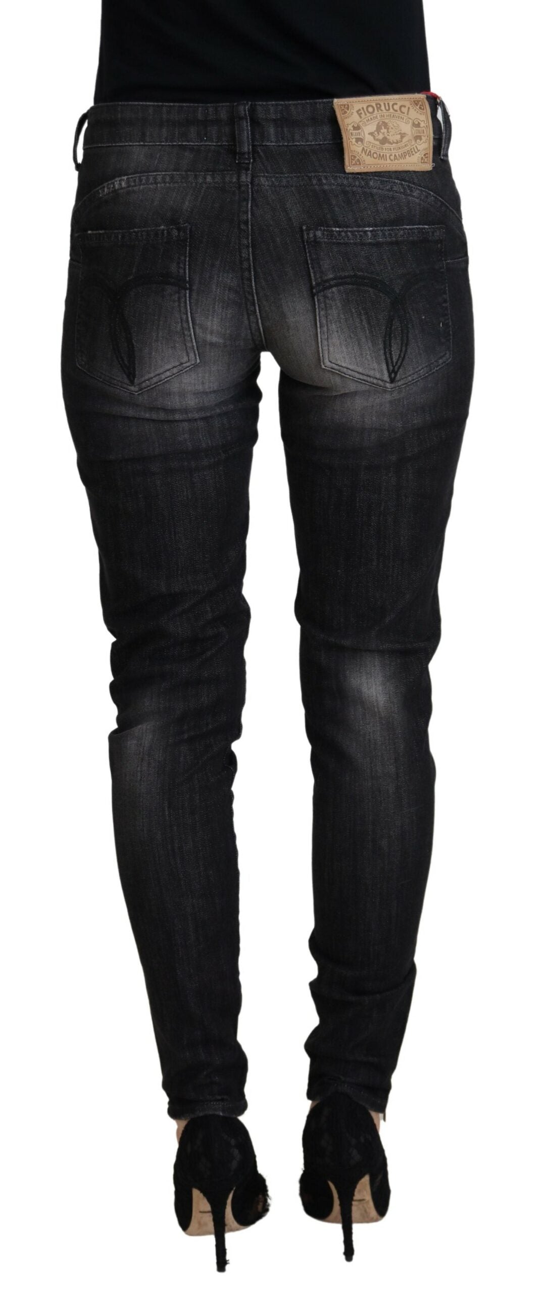 Fiorucci Chic Sorte Skinny Jeans med lav talje