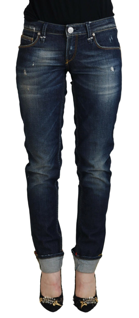 Acht Elegant Slim Fit denimbukser med lav talje