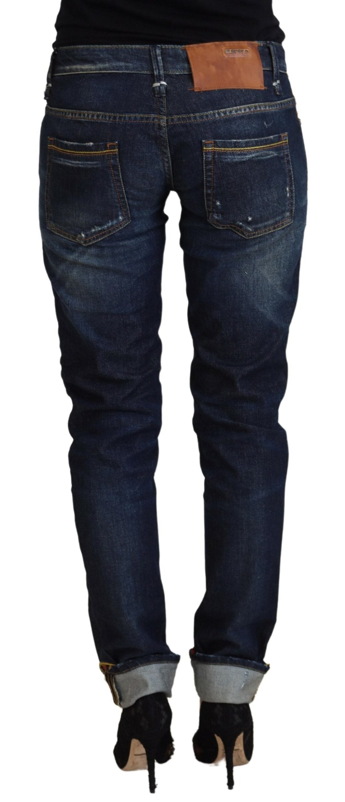 Acht Elegant Slim Fit denimbukser med lav talje