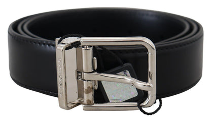 Dolce & Gabbana Elegant Black Calf Leather Belt