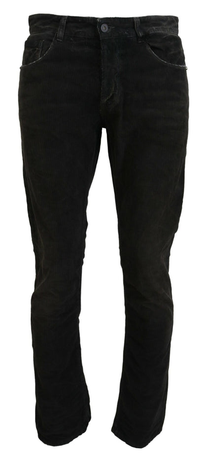 Costume National Stilfulde Grå Corduroy Denim Jeans