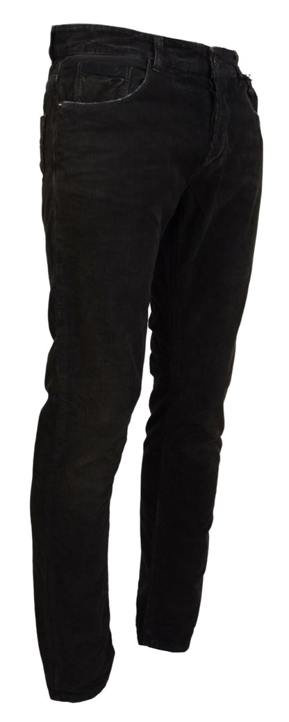 Costume National Stilfulde Grå Corduroy Denim Jeans