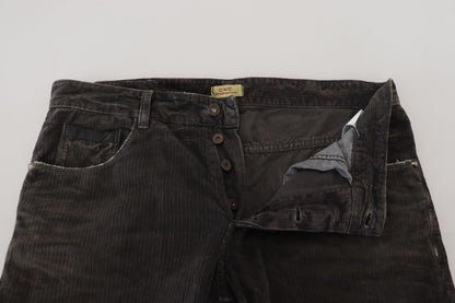 Costume National Stilfulde Grå Corduroy Denim Jeans
