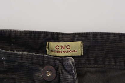Costume National Stilfulde Grå Corduroy Denim Jeans