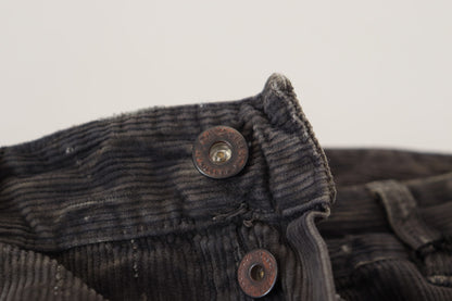 Costume National Stilfulde Grå Corduroy Denim Jeans