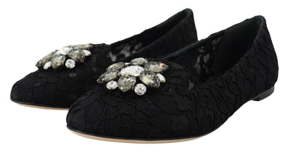 Dolce &amp; Gabbana Elegante Blomsterblonde Flade Vally Sko