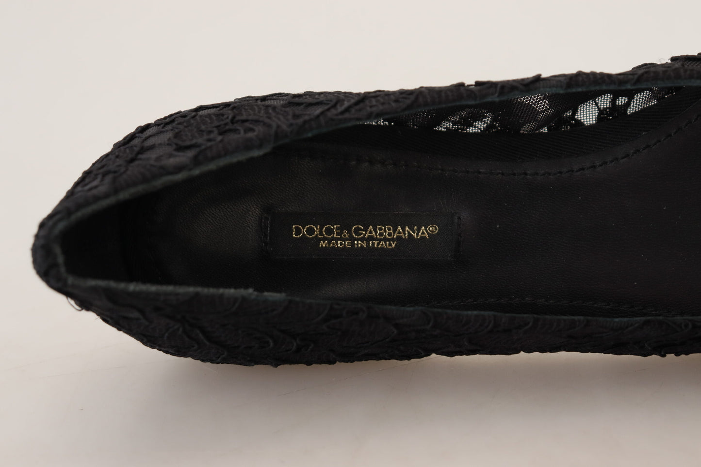 Dolce &amp; Gabbana Elegante Blomsterblonde Flade Vally Sko
