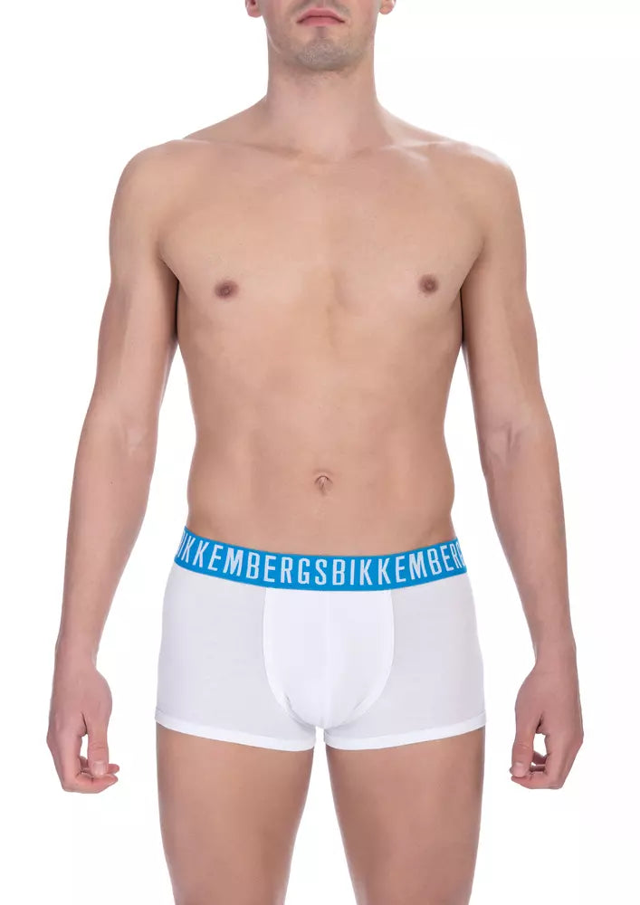 Bikkembergs White Cotton Men's Trunk Underwear