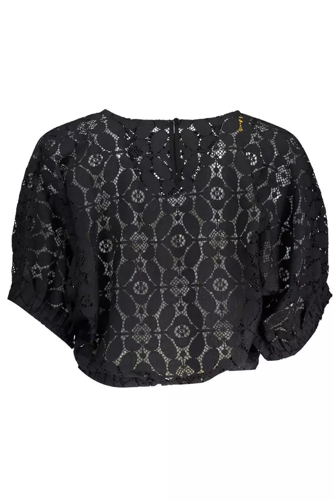 Desigual sort polyester bluse til kvinder