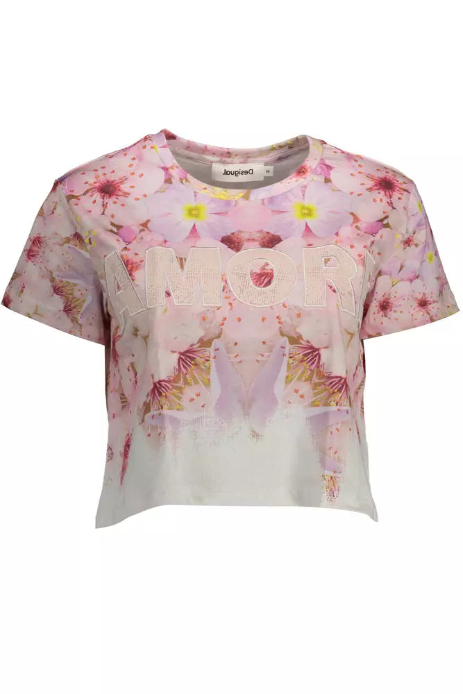 Desigual Pink bomulds top til kvinder