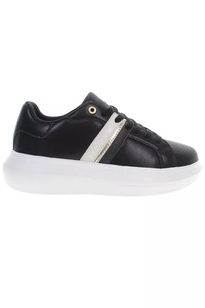 US POLO ASSN. Sort polyester sneaker til kvinder