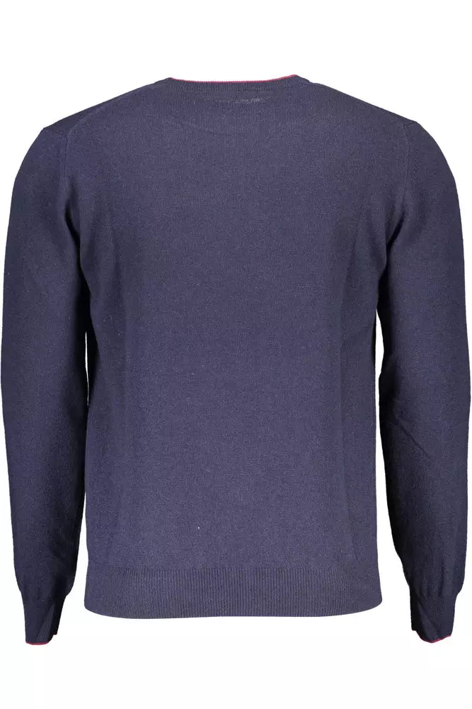 Harmont &amp; Blaine Blue Wool Herre sweater