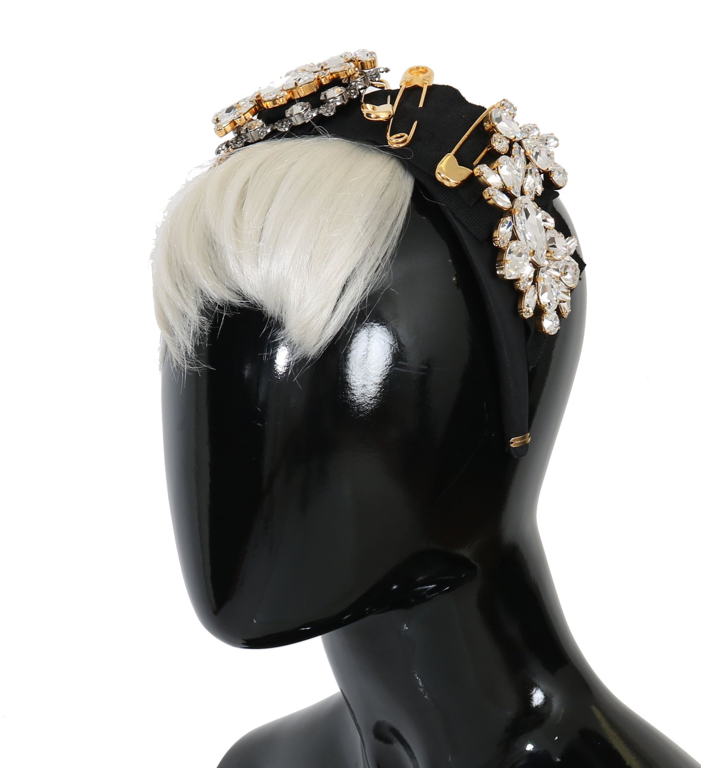 Dolce &amp; Gabbana Elegant Black Crystal Pandebånd Diadem