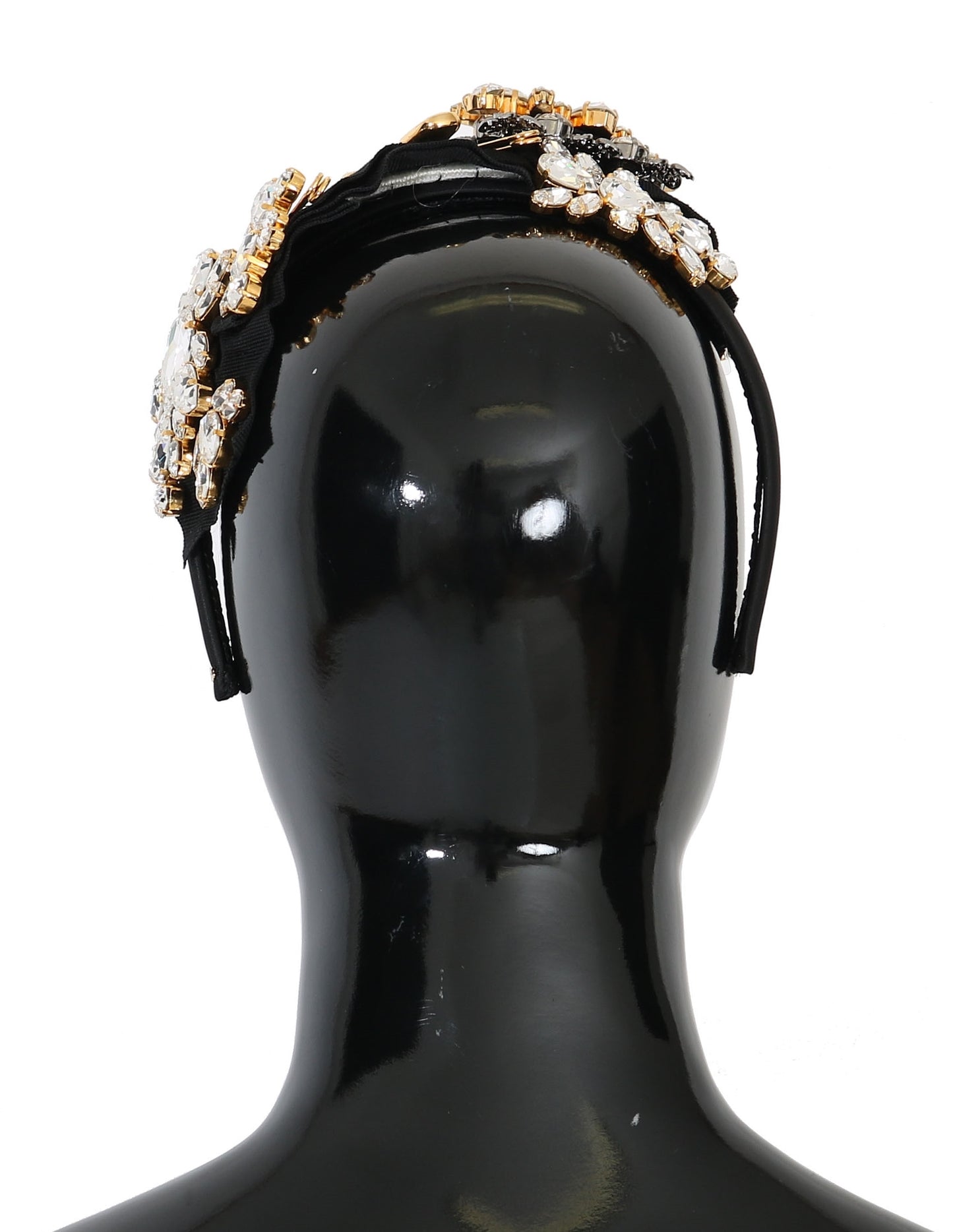 Dolce &amp; Gabbana Elegant Black Crystal Pandebånd Diadem