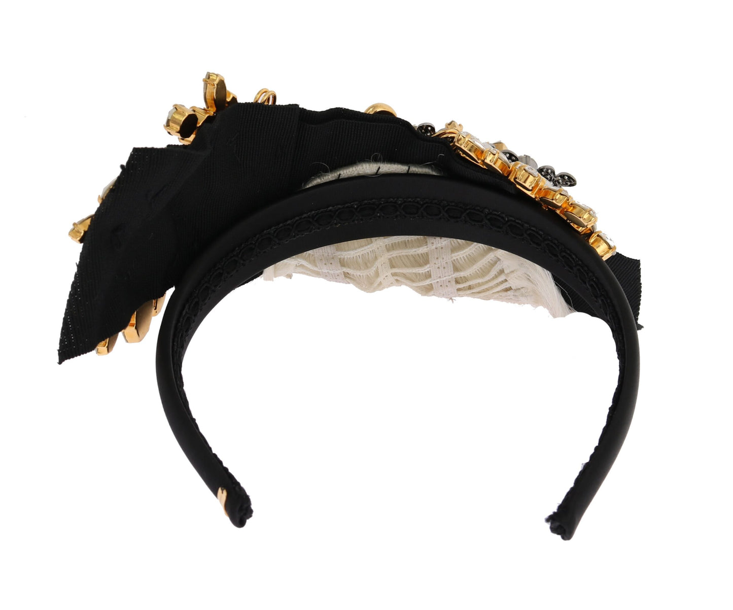 Dolce &amp; Gabbana Elegant Black Crystal Pandebånd Diadem