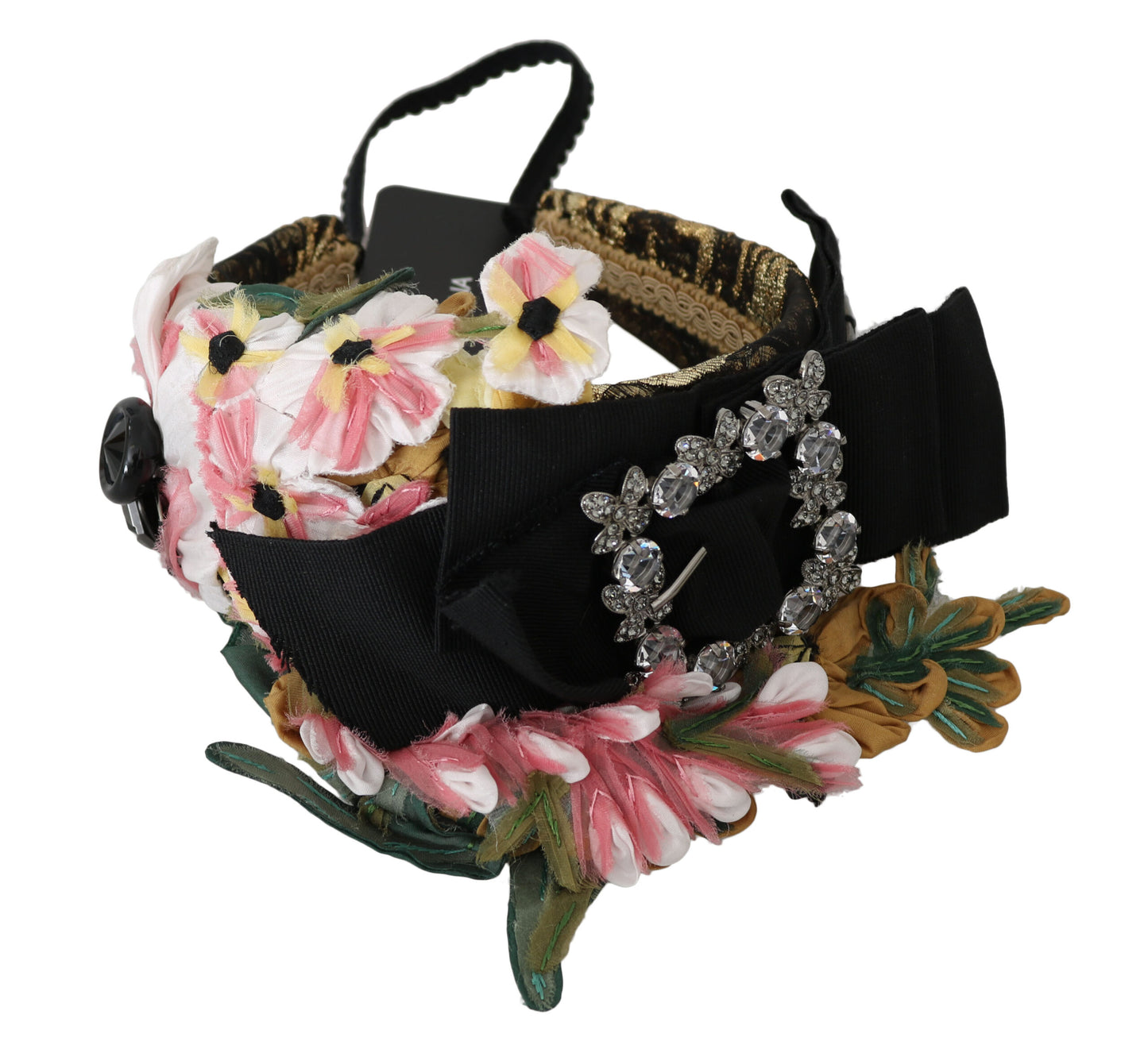 Dolce &amp; Gabbana Elegant krystaludsmykket blomster pandebånd