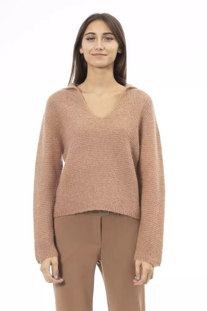 Alpha Studio Beige Merino Uld Dametrøje
