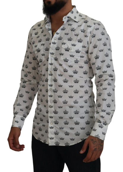 Dolce &amp; Gabbana Slim Fit Kroneprint Skjorte